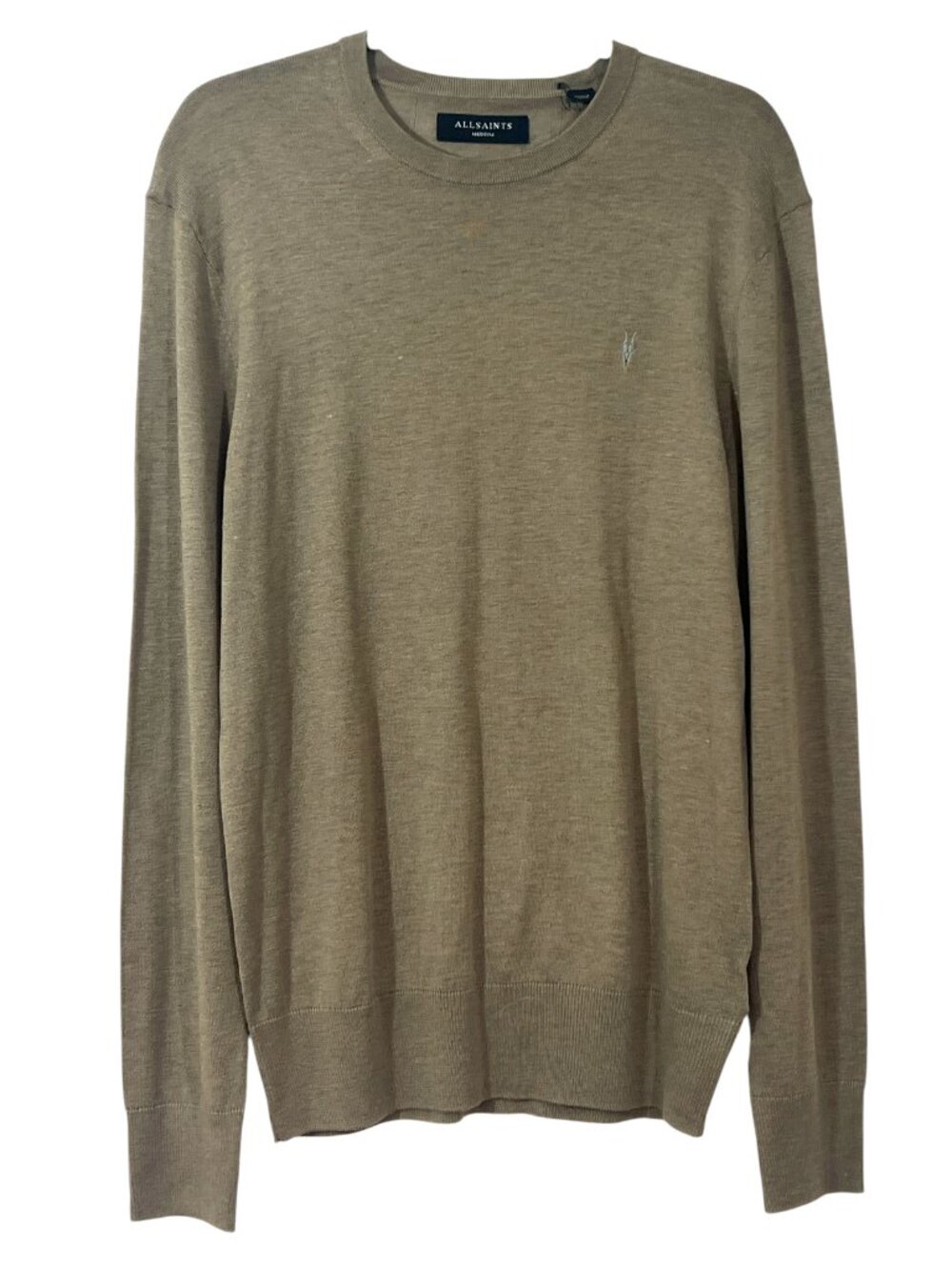 All Saints Nomo Crew Fine Knit Sweater Brown Medium NWOT